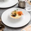 Ceramic Dinner Plate Restaurant Pure White Dessert Plate Thick Soup Plate Pasta Plates Snack Plates Household Circular Tableware