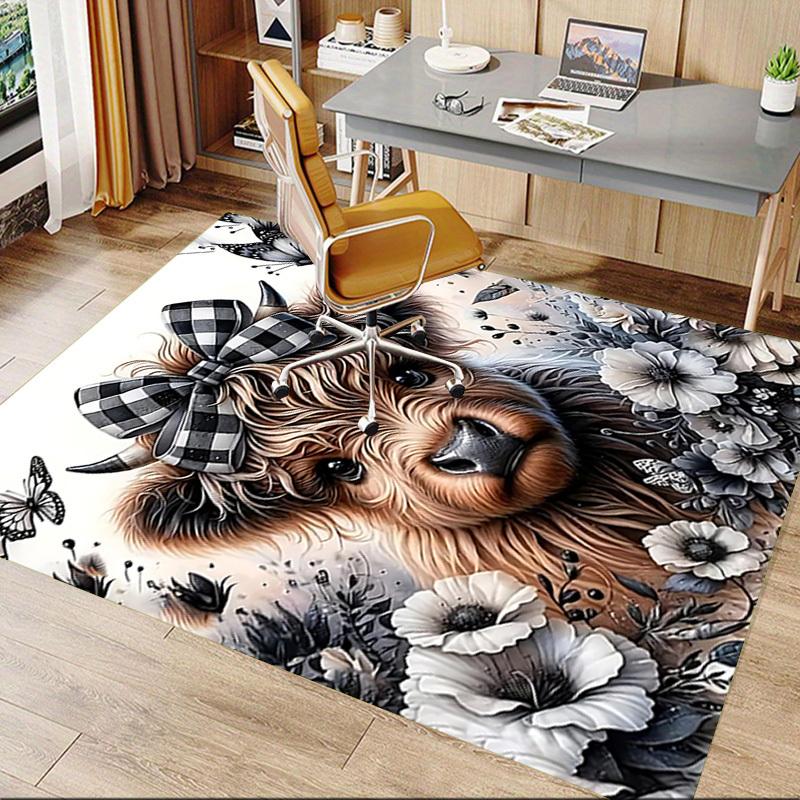 1PC cow butterfly Extra Large Non Slip Floor carpet, Office, family, bedroom Large Area Rug Indoor Rugs, Vibrant Colors