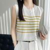 Женская майка в полоску MODERN NEW SAGA летняя футболка без рукавов вязаный топ жилет женский с круглым вырезом