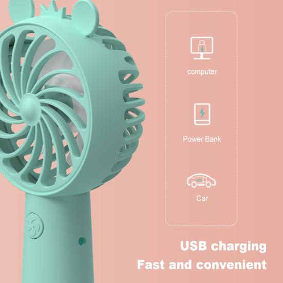 Легкий портативный универсальный тепловой вентилятор с мультяшными ушами, рассеивающий тепло