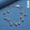 925 Sterling Silver Bell Bead Bracelet Chain Fashionable Wedding Jewelry