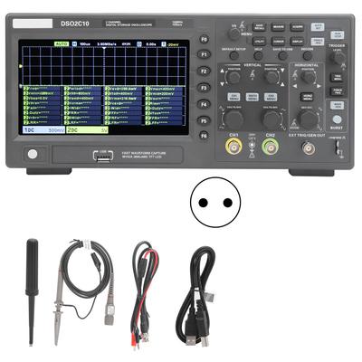 Цифровой запоминающий осциллограф DSO2C10 100 МГц 2 канала 1 Гвыб/с Инструмент для электронного обслуживания Штепсель EU 100–240 В