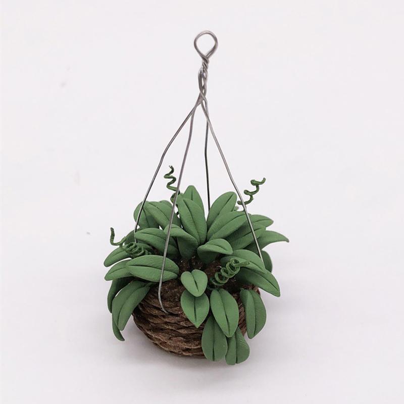 1 шт. Модель горшка с зеленым растением для кукольного домика, миниатюрное деревянное корыто, декор для микроландшафта, украшения, игрушки для ролевых игр