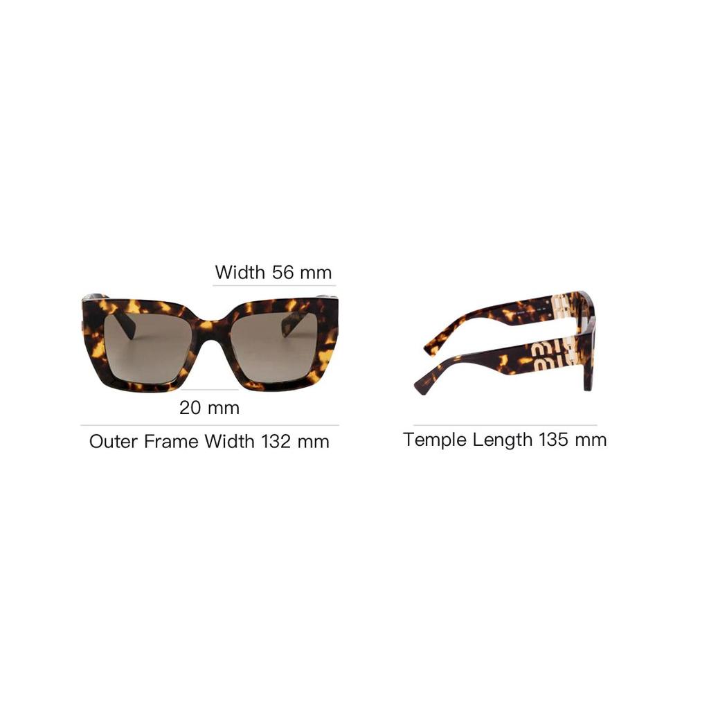 Miu Miu Square Sunglasses Women sunglasses Tortoise SMUB05_E14L_FE20U_C_A051