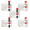 Valentine's Day Pen Card Gift Set Multicolor Ballpoint Pen with Heart Message Cards Retractable Colorful Pen for Students Classmates Office Exchange