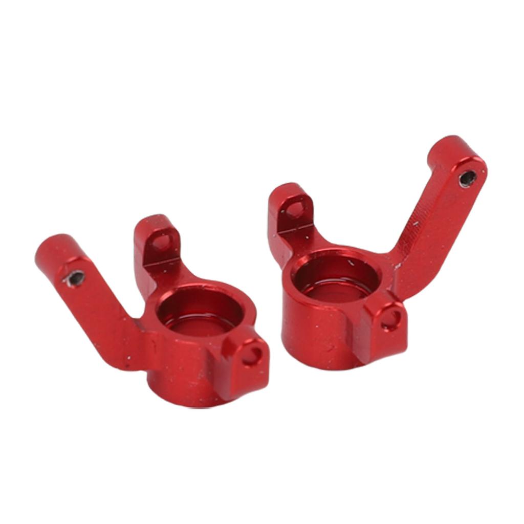 RC Car Front Steering Hub Carrier High Strength Alloy Steering Knuckle Front Steering Cup for 1 24 RC Car Red