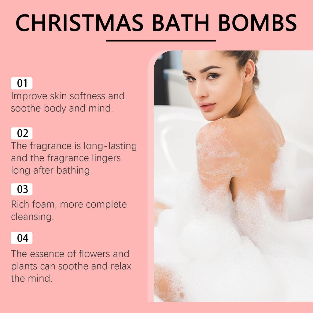 Christmas Color Bath Ball Bubble Bath Moisturizing Long-lasting Plant Cleaning Colorful Bath Ball