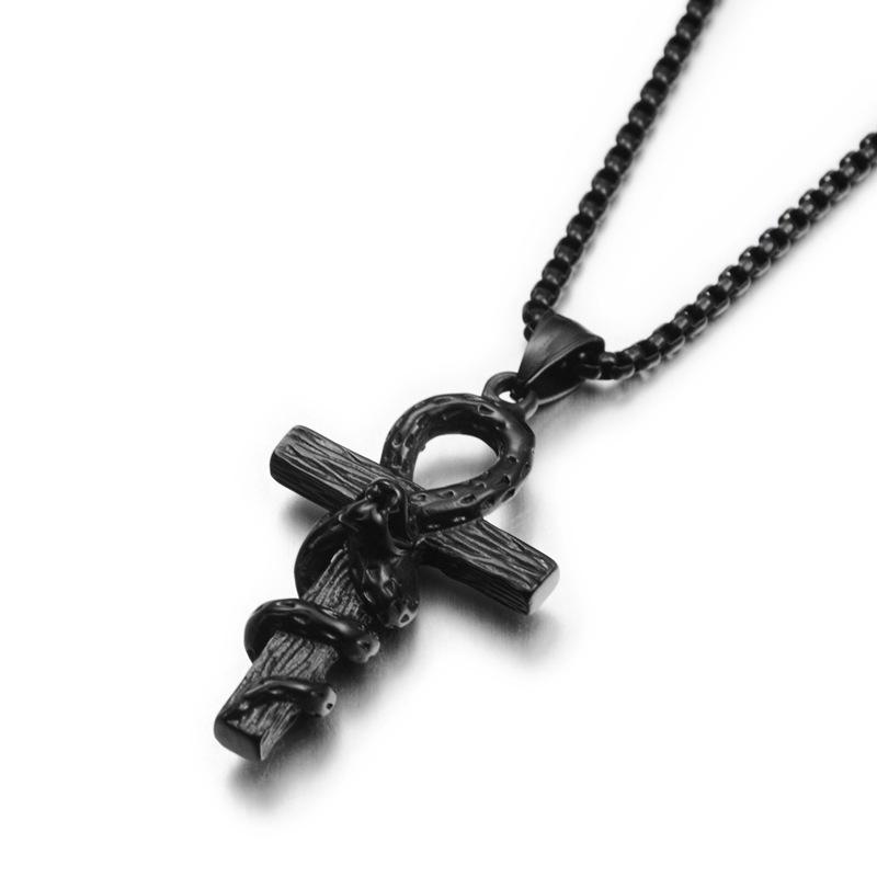 Мужское литое ожерелье из титановой стали, модный персонализированный готический преувеличенный кулон в виде переплетающихся змей