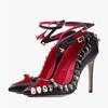 Fashion Roman Cross Strap Rivet Thin High Heels Shose 2024 New Women's Spring Summer Sexy Pointy Metal Buckle Show High Heels Size 35-44