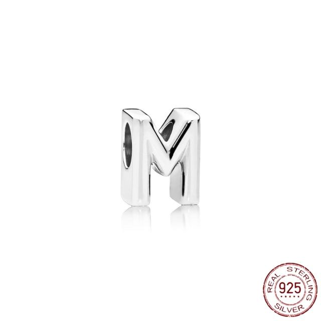 Браслет-подвеска из серебра 925 пробы с буквами AZ и буквами, бусины с именем для женщин, DIY кулон, изготовление ювелирных изделий