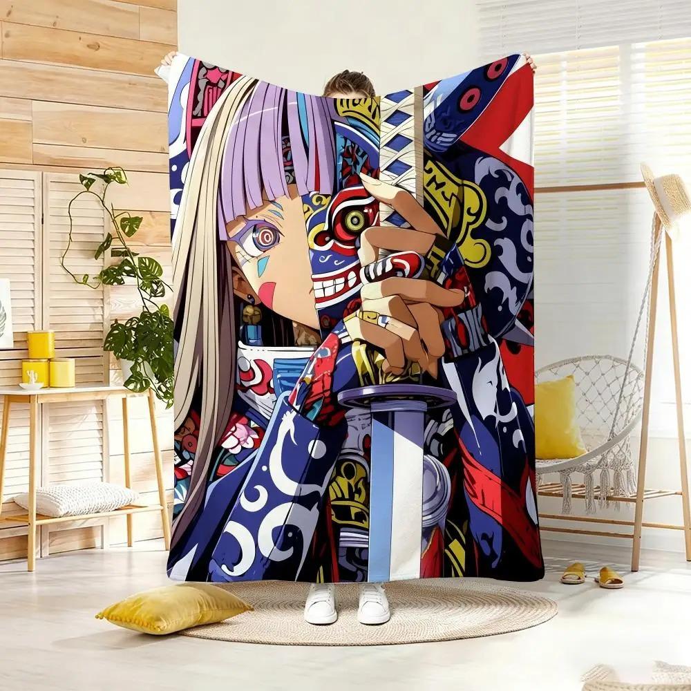 Painterly illustration Graffiti Girl Throw Lightweight Flannel Blanket Soft Skin-friendly for Summer Cooling