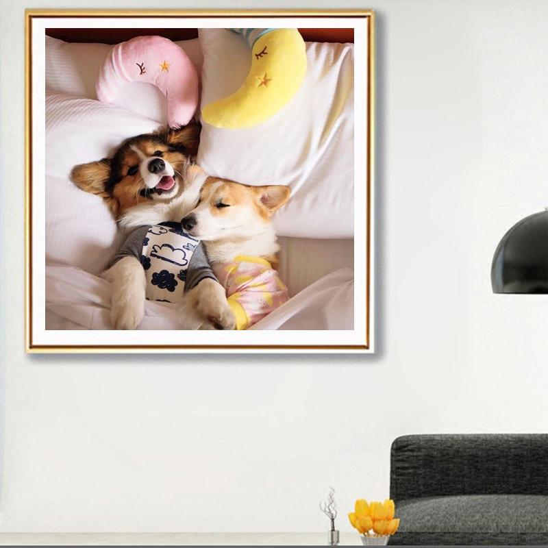 Full 5D DIY Diamond Painting Corgi Diamond Embroidery Full Cross Stitch Home Decoration Handmade Gift