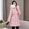 Winter Long Cotton Coat for Women Winter Coat Cotton Jacket Slim Fit Thickened Large Fur Collar Cotton Coat