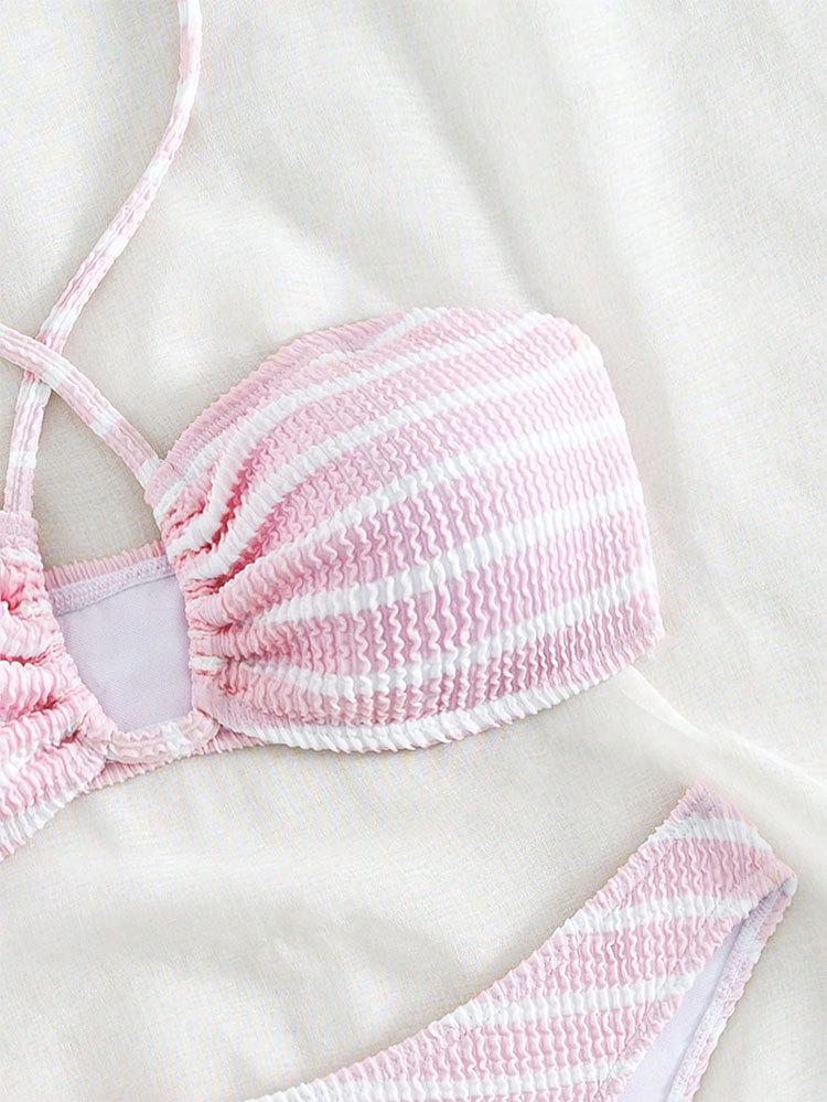 Европейское и американское полосатое бикини-трикини 2025 года - Сексуальный женский летний купальник