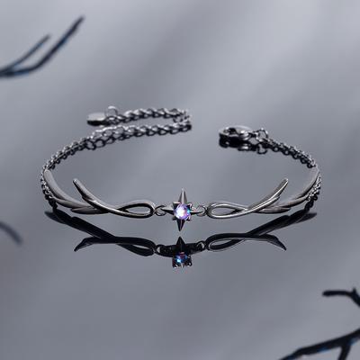 Женский браслет из сплава с бриллиантами в стиле панк с черным пером, изысканный подарок для женщин.