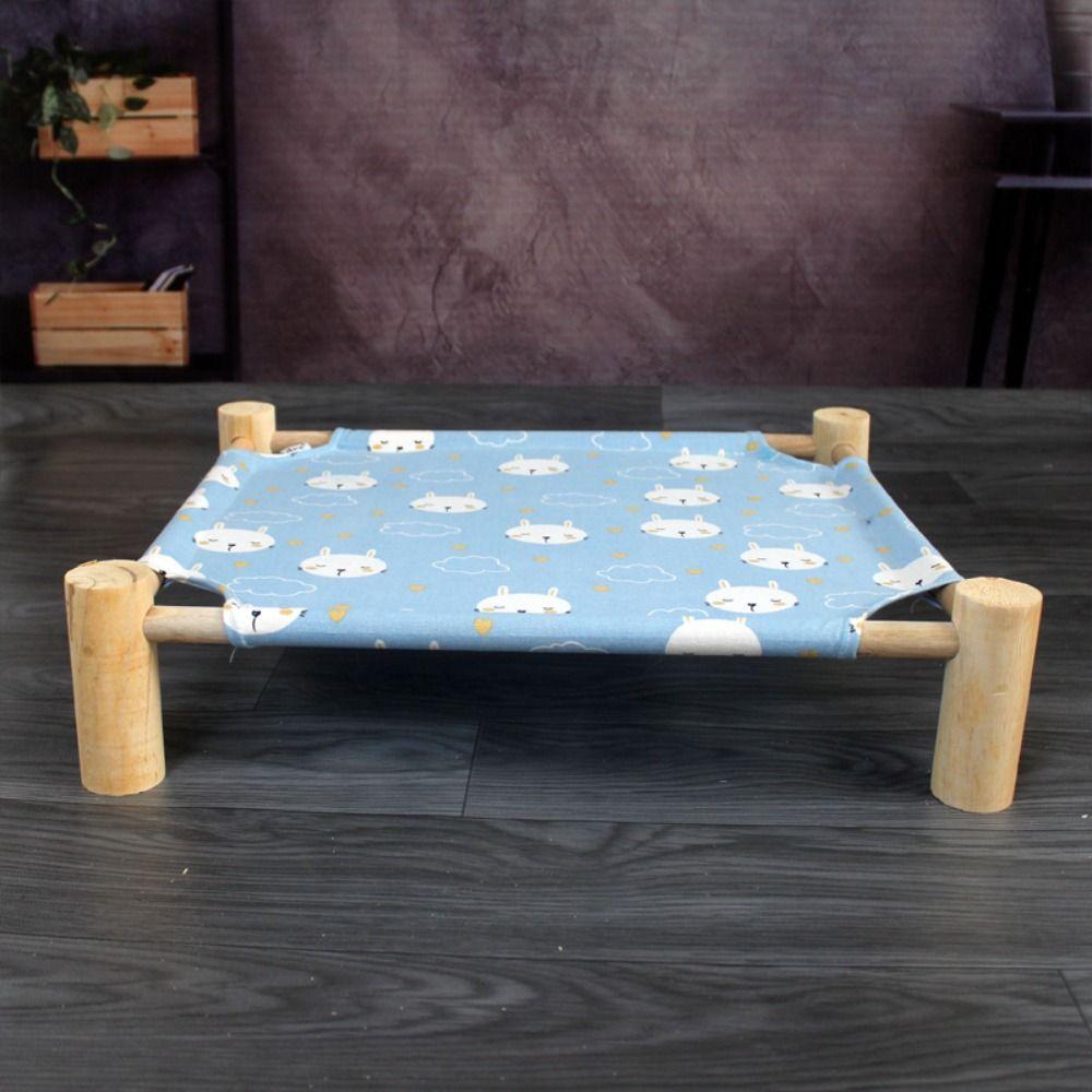 Wooden Frame Camp Bed Portable Cooling Bed Lazy Mat Pet Hammock For Small Pets