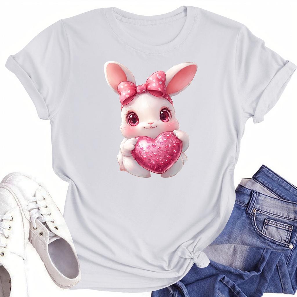 Женская повседневная футболка с круглым вырезом и короткими рукавами с принтом