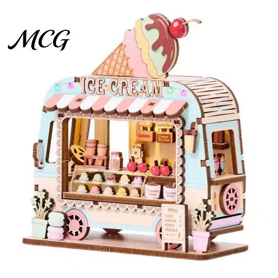 Cute Store Theme Magnet Mini Refrigerator Magnets, DIY 3D Puzzle Magnetic Building Blocks, Scene Assemble Stacking Construction Toy for Kids, Creative