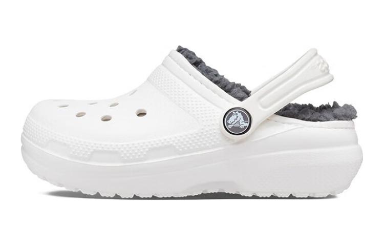 Детские Crocs Термо-сабо для детей Бело-серые 207009-10M