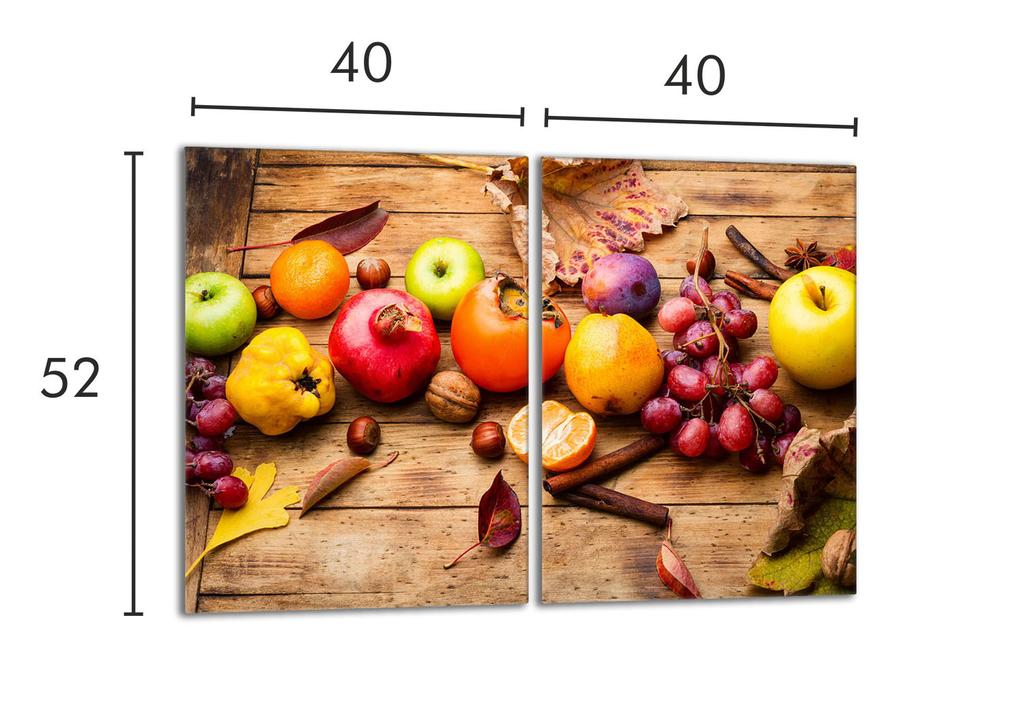 Szklana płyta ochronna na kuchenkę 2x40x52 Owoce