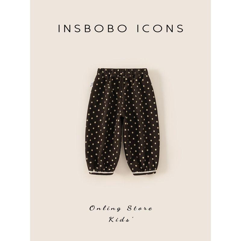 Insbobo Girls' Pants 2025 Winter New Style Fashionable Fleece-Lined Sweatpants for Girls, Children's Autumn and Winter Jogger Pants