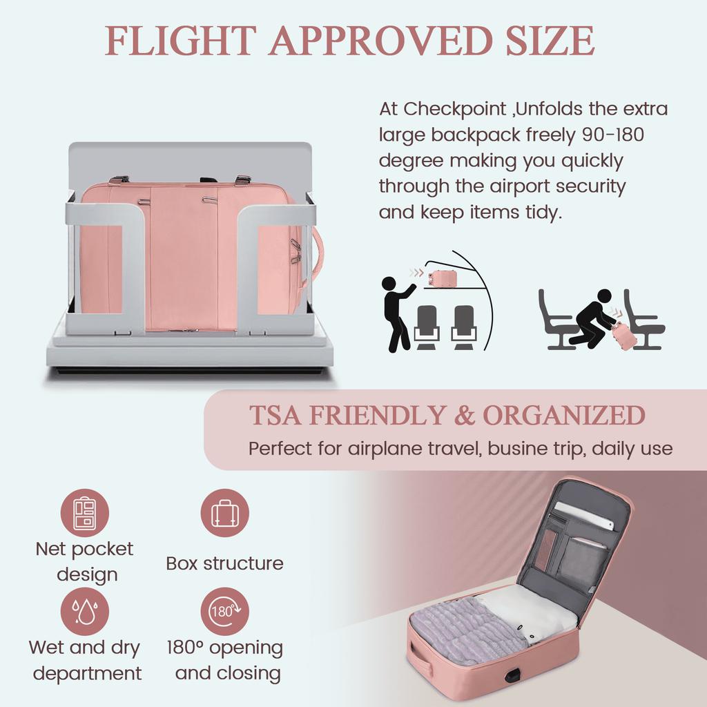 Дорожный рюкзак для женщин и мужчин, ручная кладь с портом для зарядки USB и отделением для обуви, сумка медсестры, рюкзак для выходных, бизнеса, походов