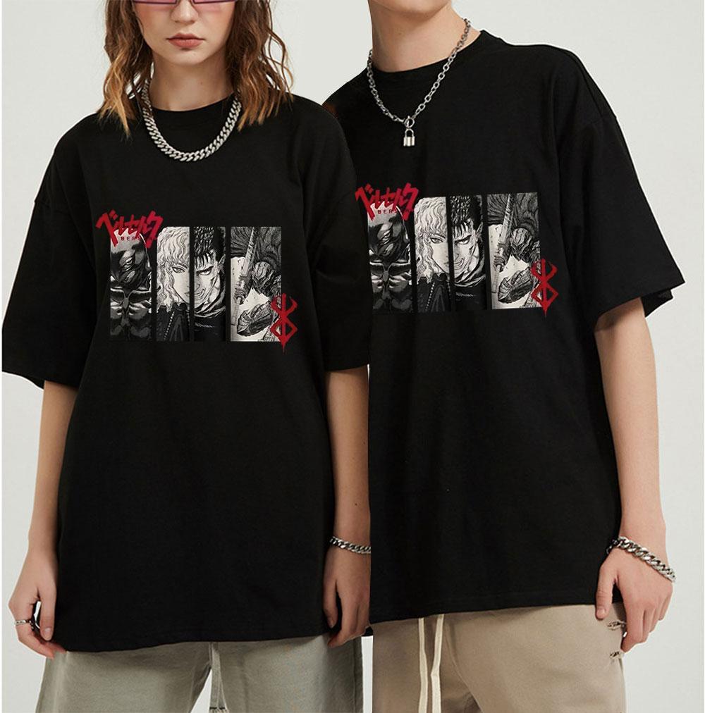 Мужская модная футболка Berserk Guts, фехтовальщик Гацу, забавные футболки с короткими рукавами и круглым вырезом, летняя одежда, топы