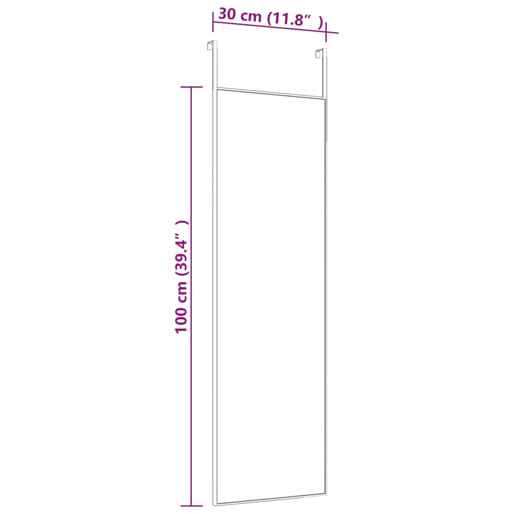Vidaxl Lustro Na Drzwi, Złote, 30X100 Cm, Szkło I Aluminium