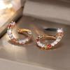 Unusual Colorful Zircon Geometric Drop Earrings for Women Girls Gold Color Party Earrings Daily Jewelry