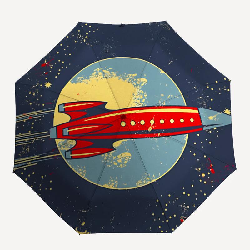 1pc Rocket Moonshot Auto Open/close, All-Season Portable Folding Umbrella for Women & Men, Travel, Everyday, Formal Events - Compact Luxury Parasol, O