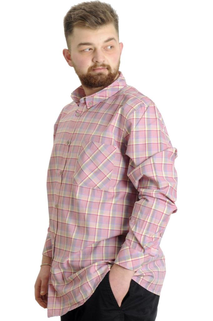 Мужская рубашка больших размеров размера плюс Xl Мужская рубашка больших размеров в клетку с длинным рукавом зеленая