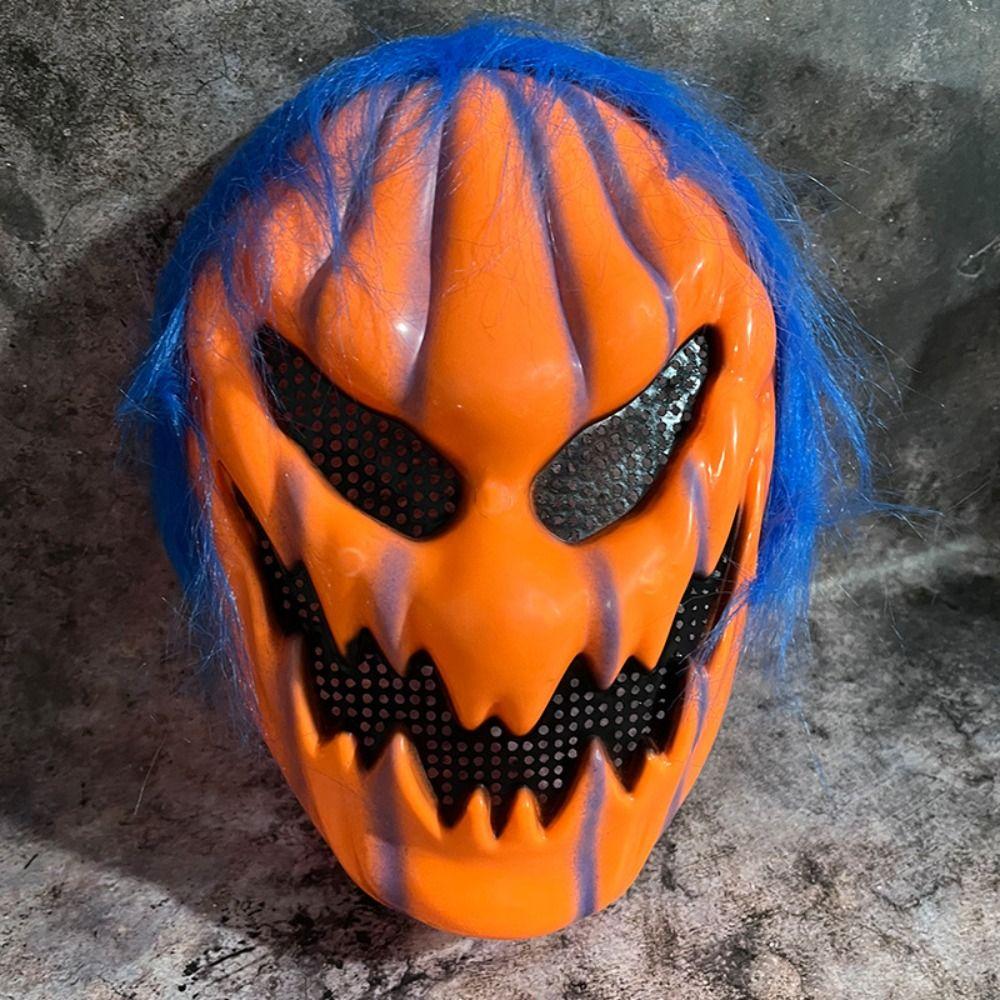 Orange Halloween Pumpkin Mask Creativity Pumpkin Full Face Mask Halloween Cosplay Mask  Unisex