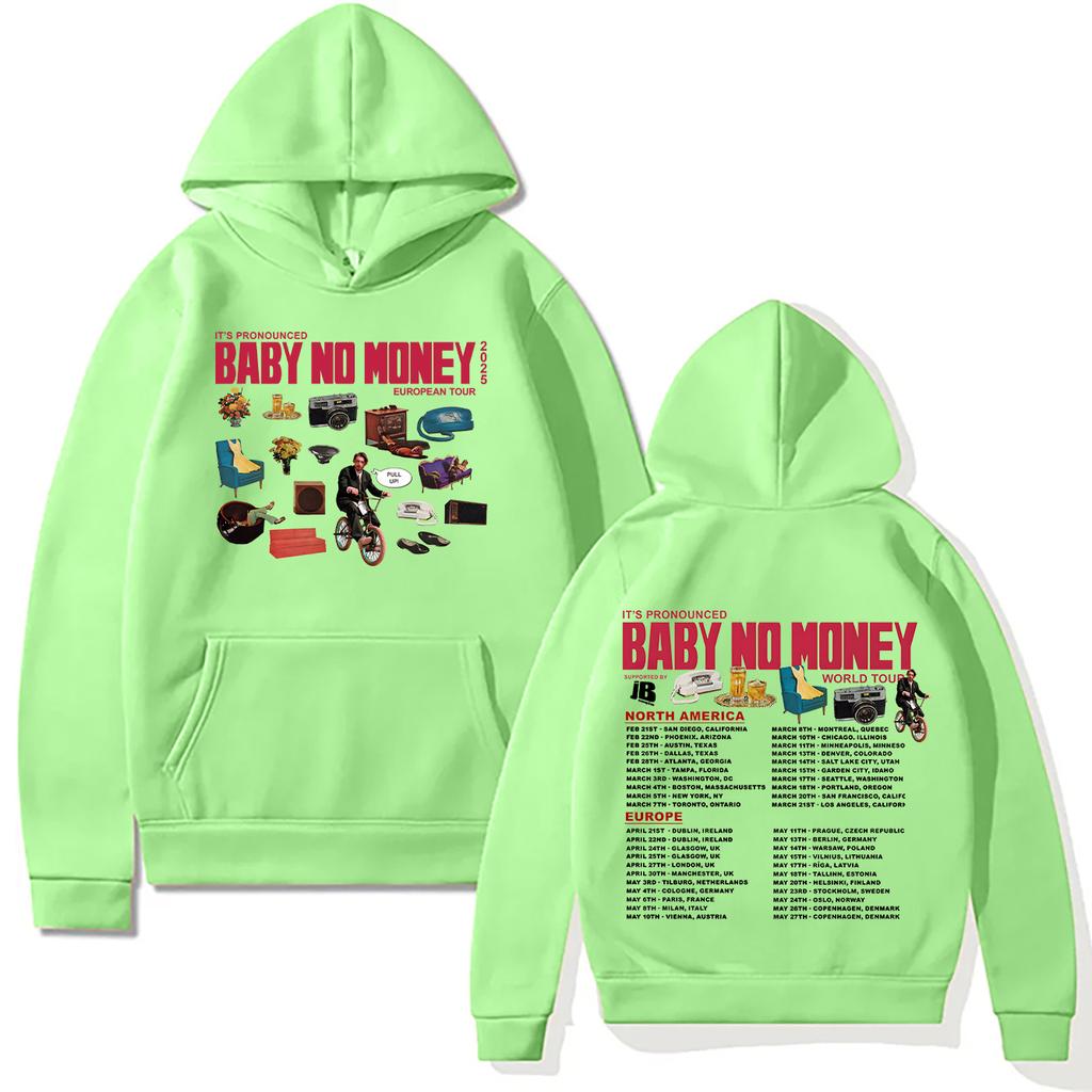 Bbno$ Новые толстовки It's Pronounced Baby No Money European Tour 2025 Толстовка Мужская Женская Пуловеры Harajuku Креативная Осенняя Одежда
