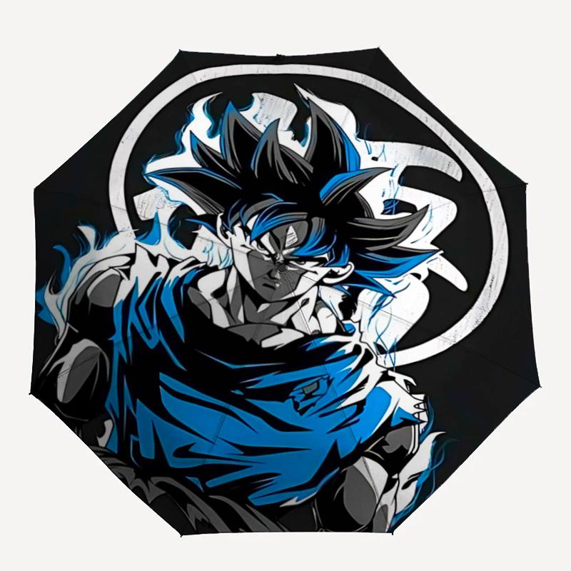 1pc Anime Super Saiyan Blue Goku Automatic Opening and Closing Umbrella - Small Umbrella Suitable for Various Occasions G006