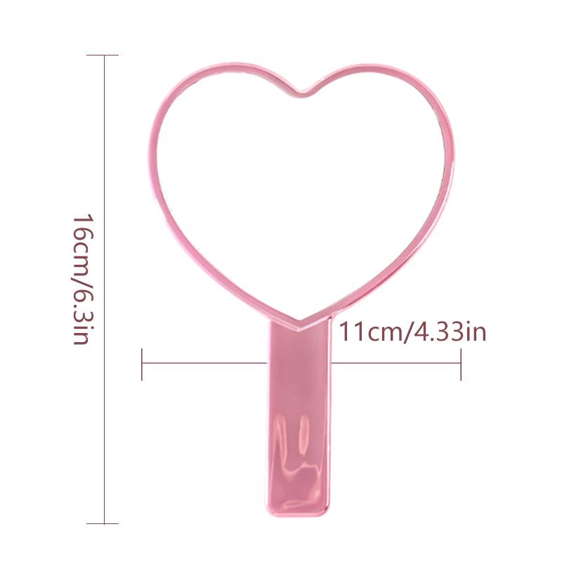 Portable Ins Liquid Shape Heart Mirror Handheld Desktop Cosmetic Mirror Makeup Mirror Travel Metallic High Definition Mirror