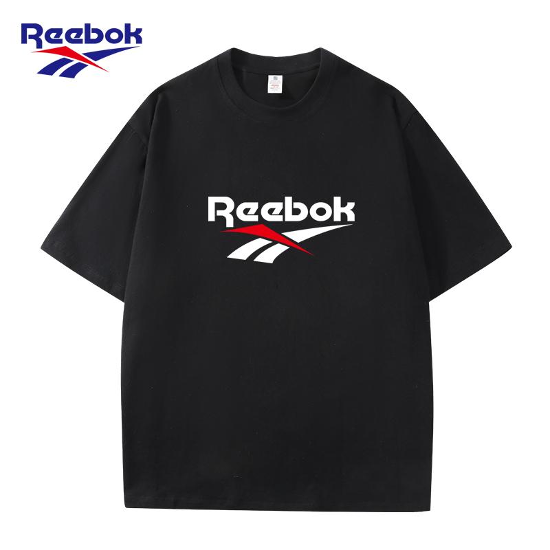 Reebok Летние женские футболки 2026 года, новый дизайн, высокое качество, хлопок, круглый вырез