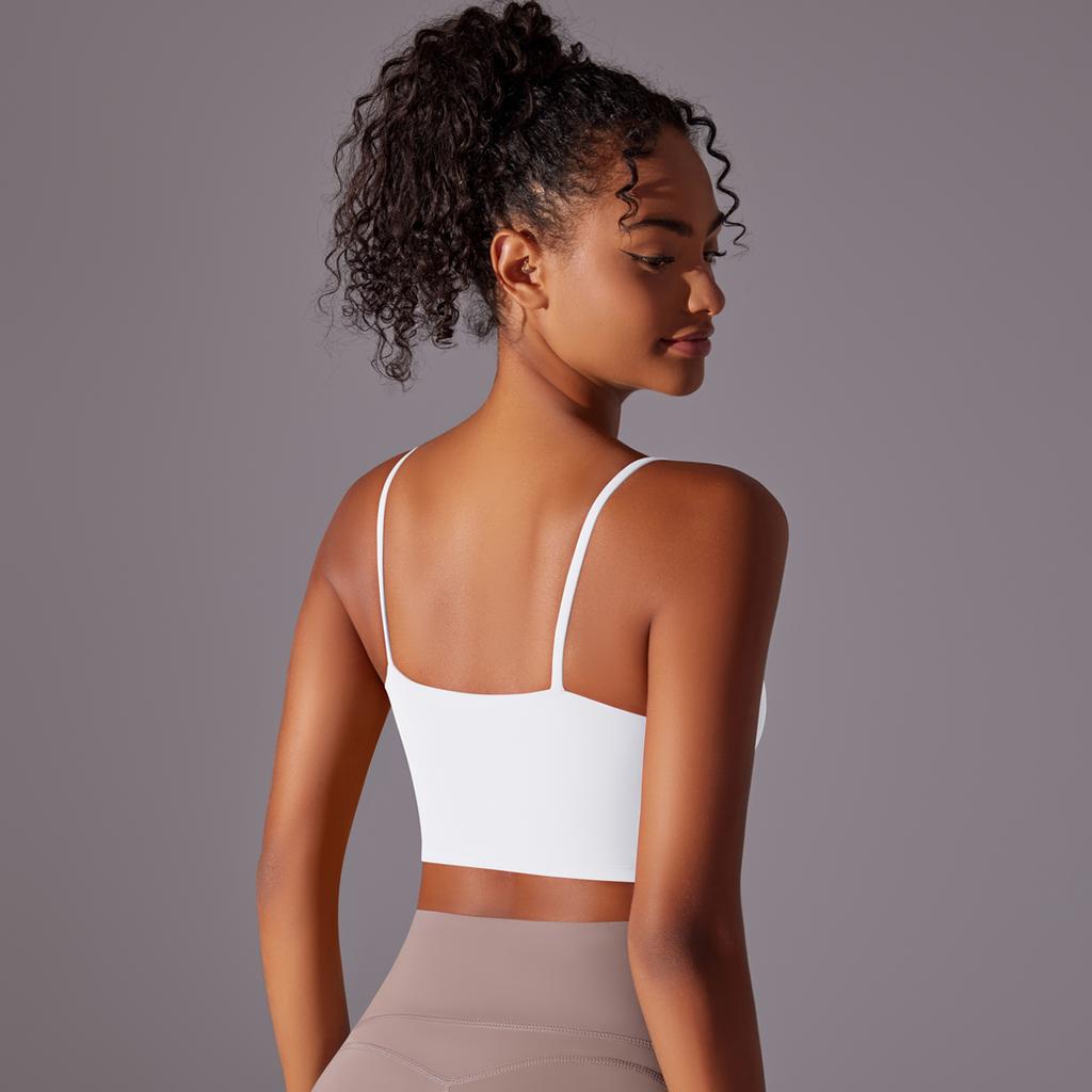 Auroth Sleeveless Sports Vest Women Shockproof Yoga Bra Push Up Gym Workout Crop Top Solid Color Fitness Top