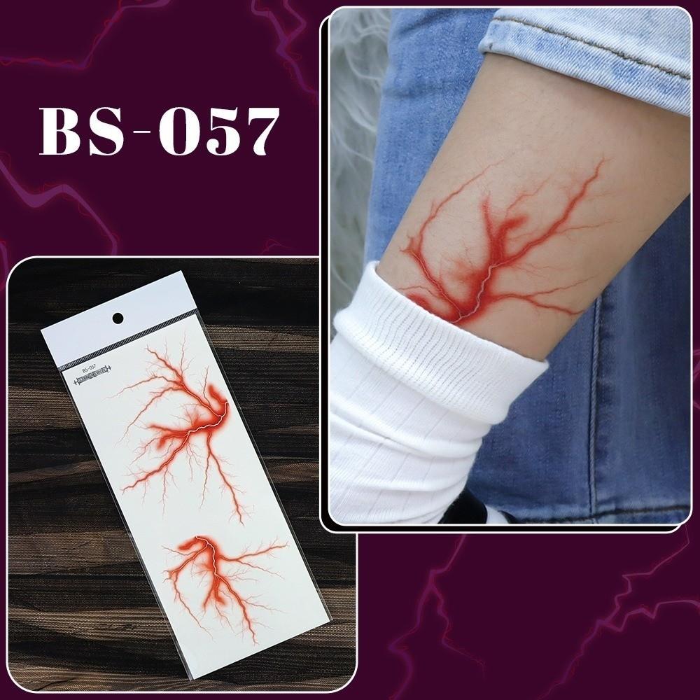 Crack Mark Temporary Tattoo Sticker Realistic Body Art Halloween Blood Vessels Tattoo Makeup