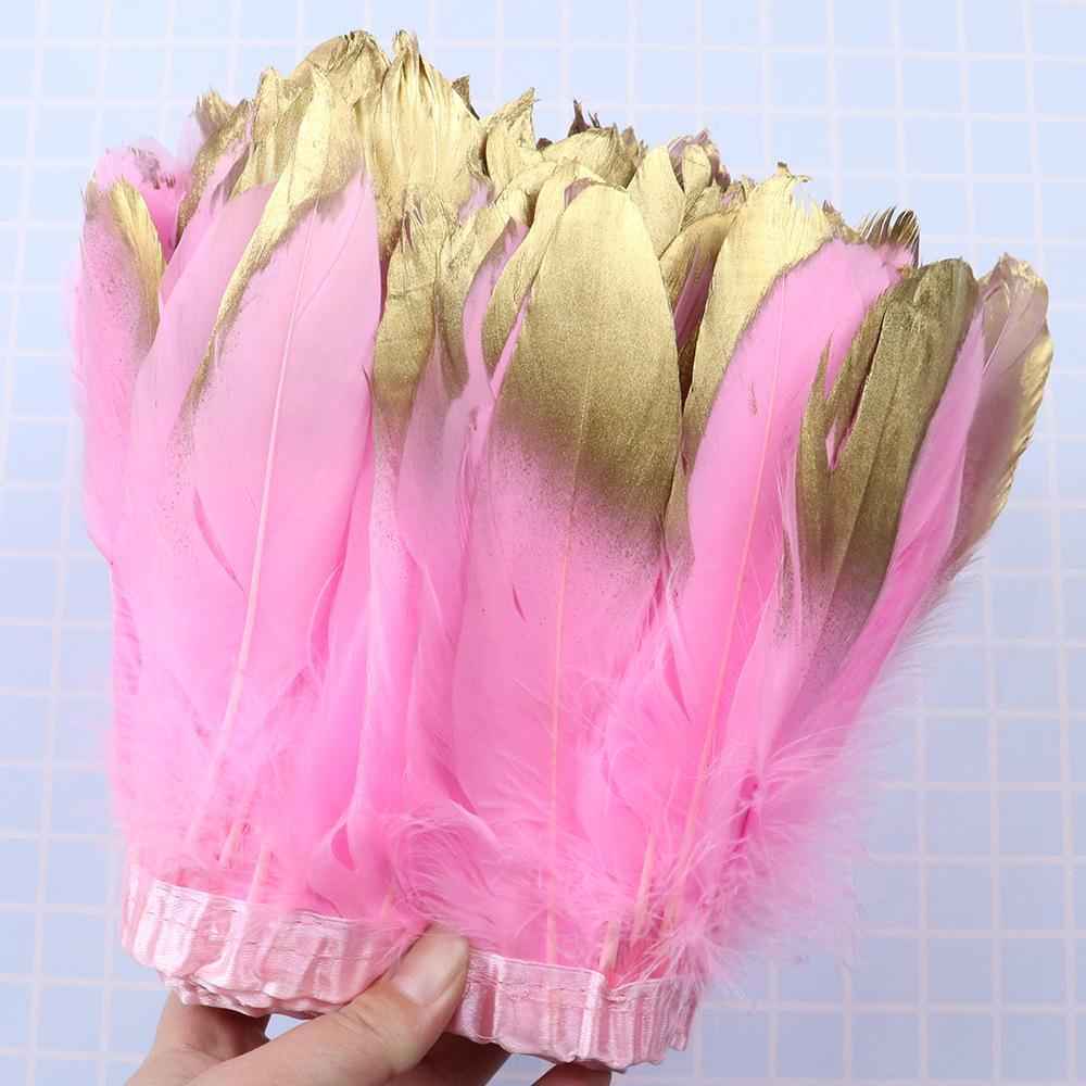 1 Meter Soaked Goose Feather Decorative Ribbon Natural Swan Feather Decorative Wedding Dress Feather Dyeing 15-20Cm