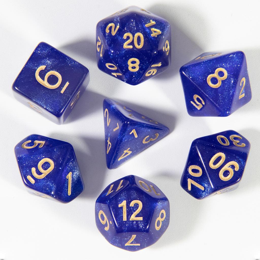 7pcs Dice DND D4, D6, D8, D10, D%, D12, D20 Board Game Accessories Polyhedral Glitter Dice Set