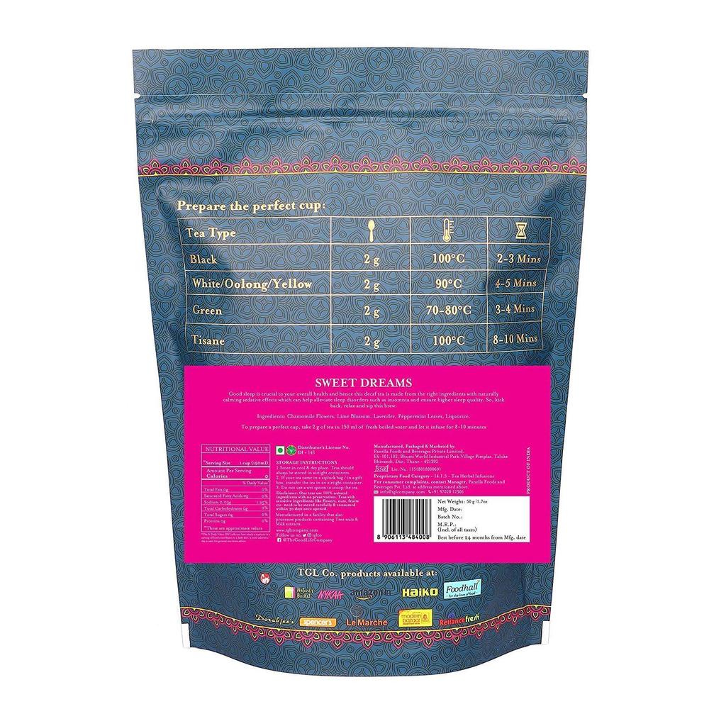 Herbal Tea for Good Sleep (50 G), Sweet Dreams Tea, TGL Co.