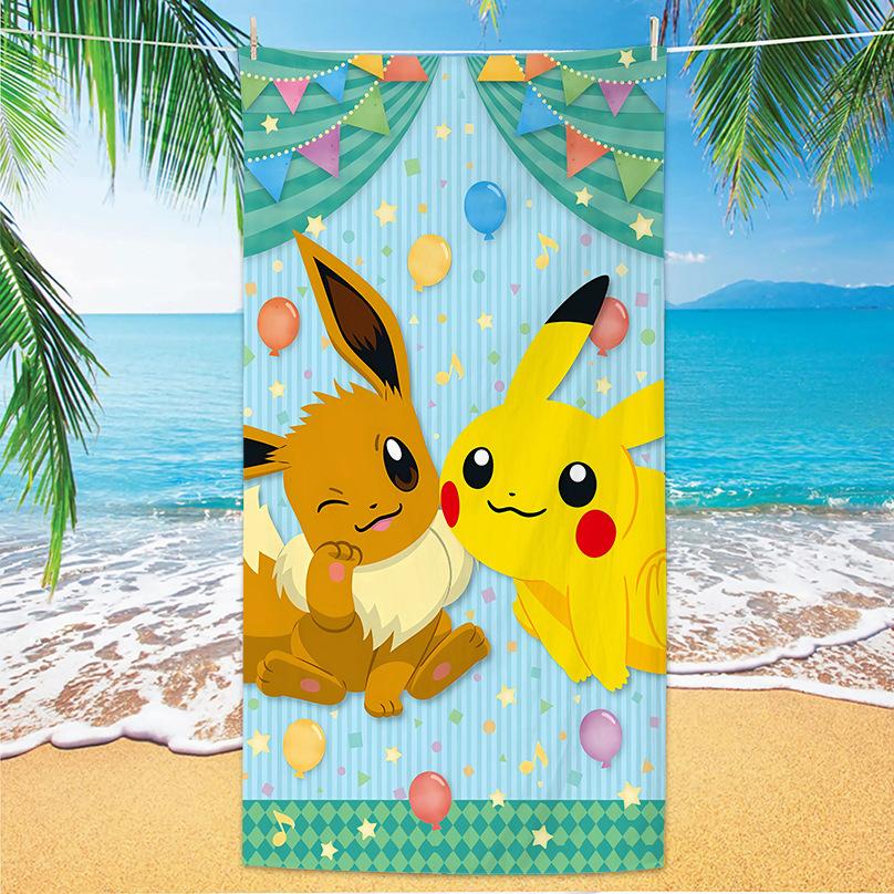 Microfiber Cartoon Printed Beach Towel Quick Absorbent Bath Towel For Adults Kids Swimming Seaside