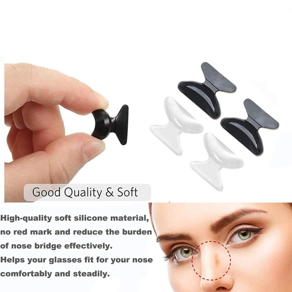 5 пар очков, носовые упоры, клейкие силиконовые носовые упоры, нескользящие прозрачные тонкие носоупоры для очков, очков для зрения, солнцезащитных очков