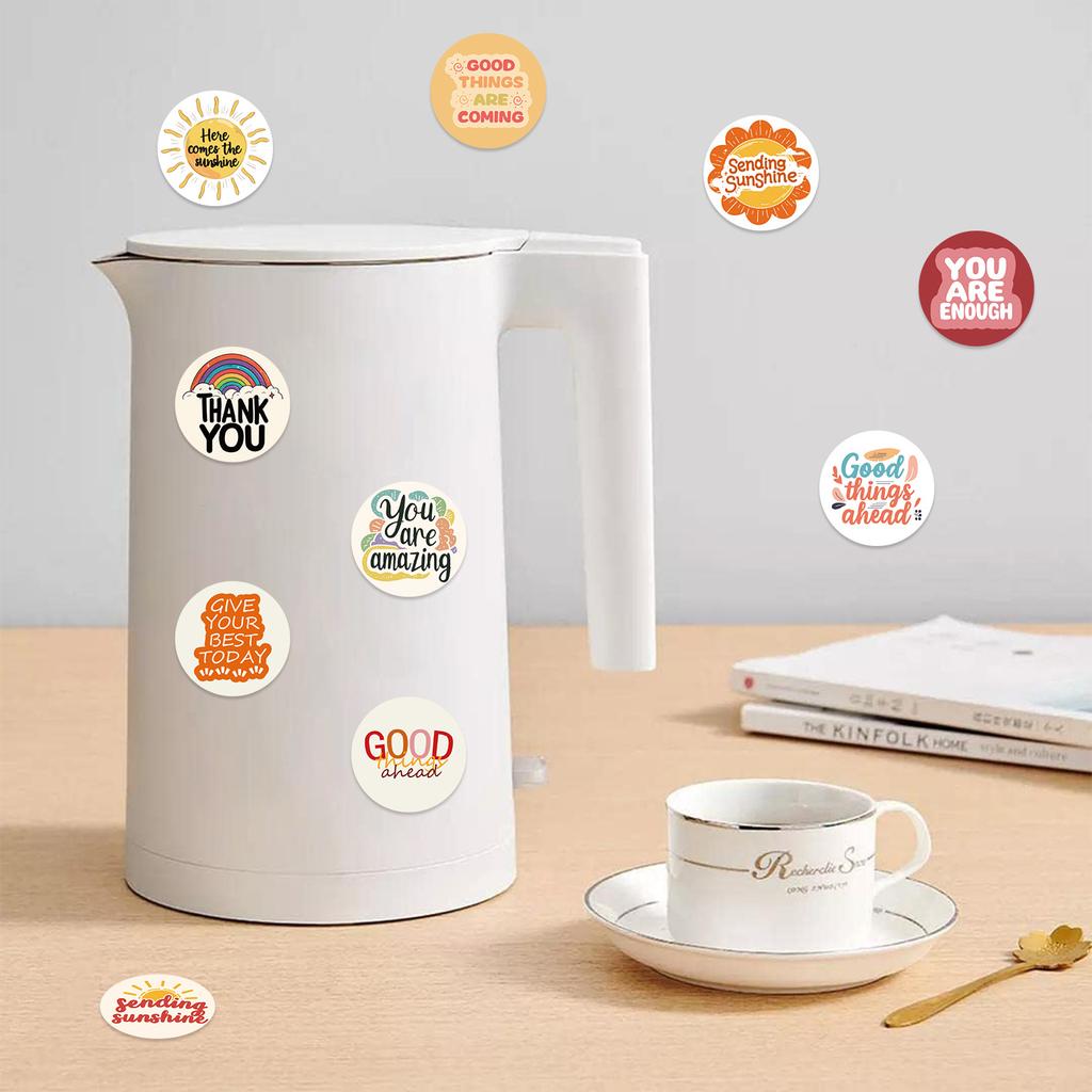 500 листов/рулон Рулонные наклейки Лента Наклейки с солнечными фразами Материал для ручного ведения учета Декоративные наклейки для запечатывания конвертов