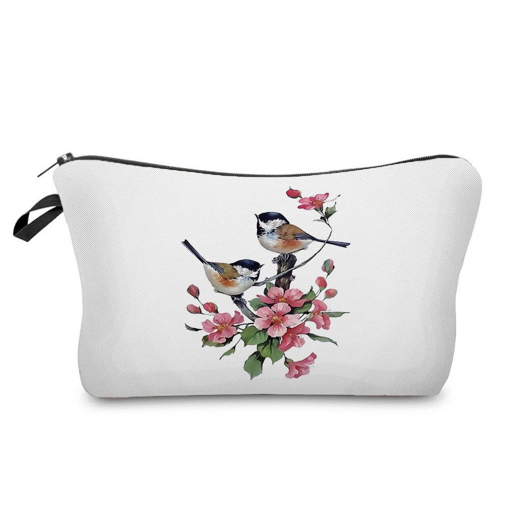 Женская косметичка с принтом птиц для организации туалетных принадлежностей, дорожный чехол для хранения 6758