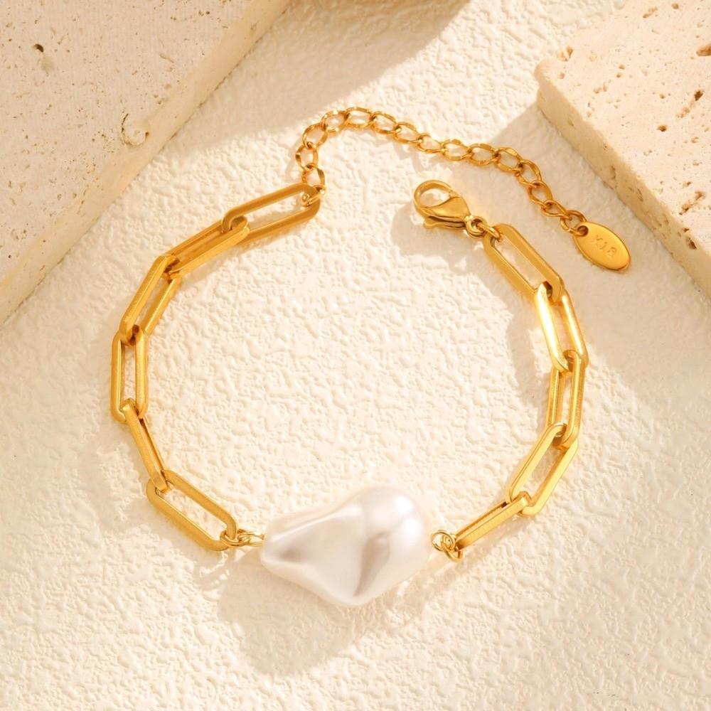 Imitation Pearl Pearl Bracelet Elegant Chain Bracelet Fashion Gold Plated Bracelet  Women Jewelry