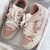 Pink Girl Heart Star Little White Shoes Children Spring and Autumn New Retro Platform Double Lace-up Casual Board Shoes