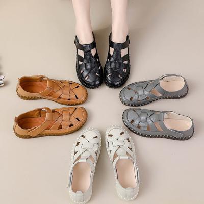 2024 Новые ортопедические сандалии женские противоударные закрытые носки летние туфли женские из натуральной кожи гладиаторские римские сандалии большой размер 43