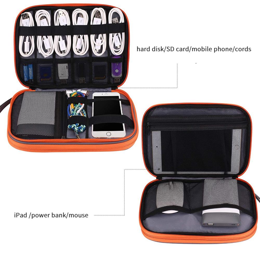 Электронный органайзер, дорожный чехол для электронных аксессуаров, переносная сумка для хранения кабеля, зарядного устройства, телефона, наушников