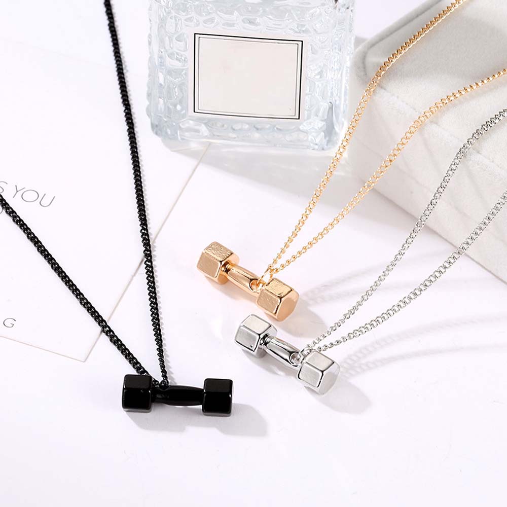 Creative Simple Girls For Women Unisex Long Chain Zinc Zinc Alloy Dumbbell Necklace Fashion Jewelry